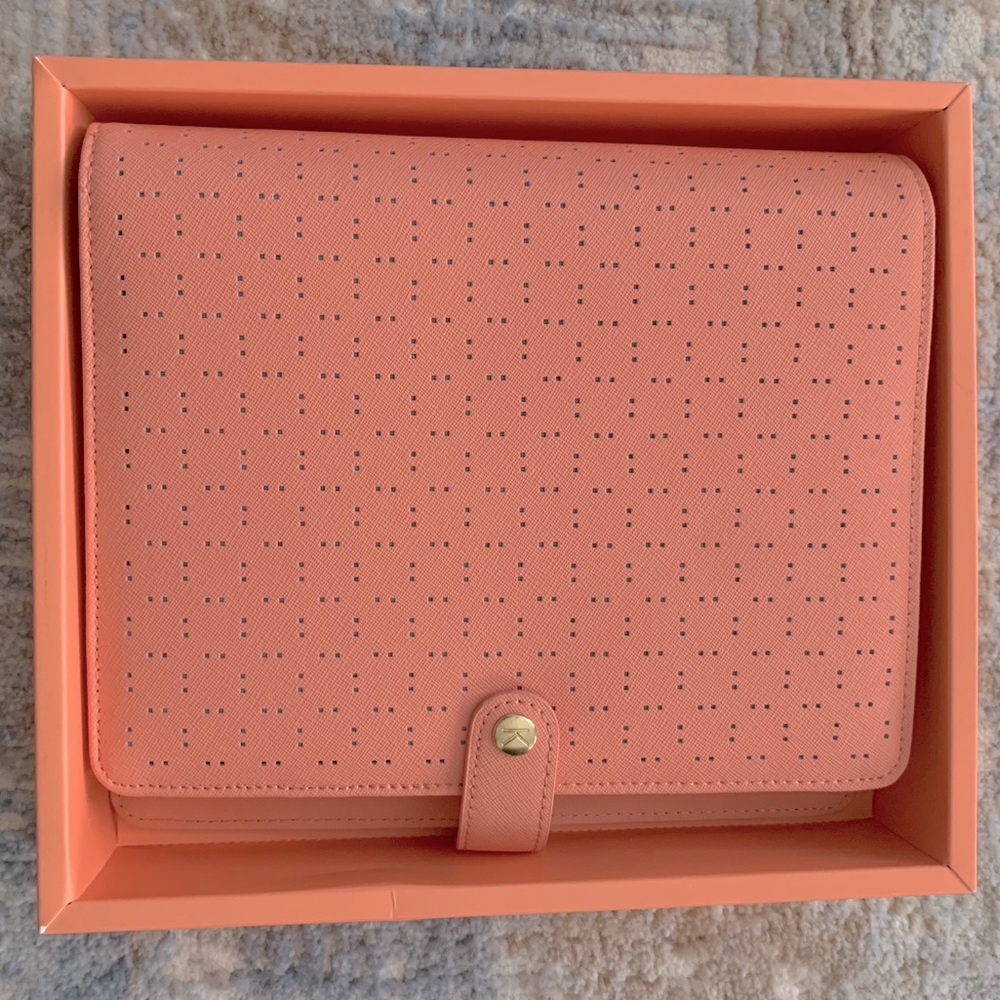 Kikki K Peach Perforated Leather Large Planner